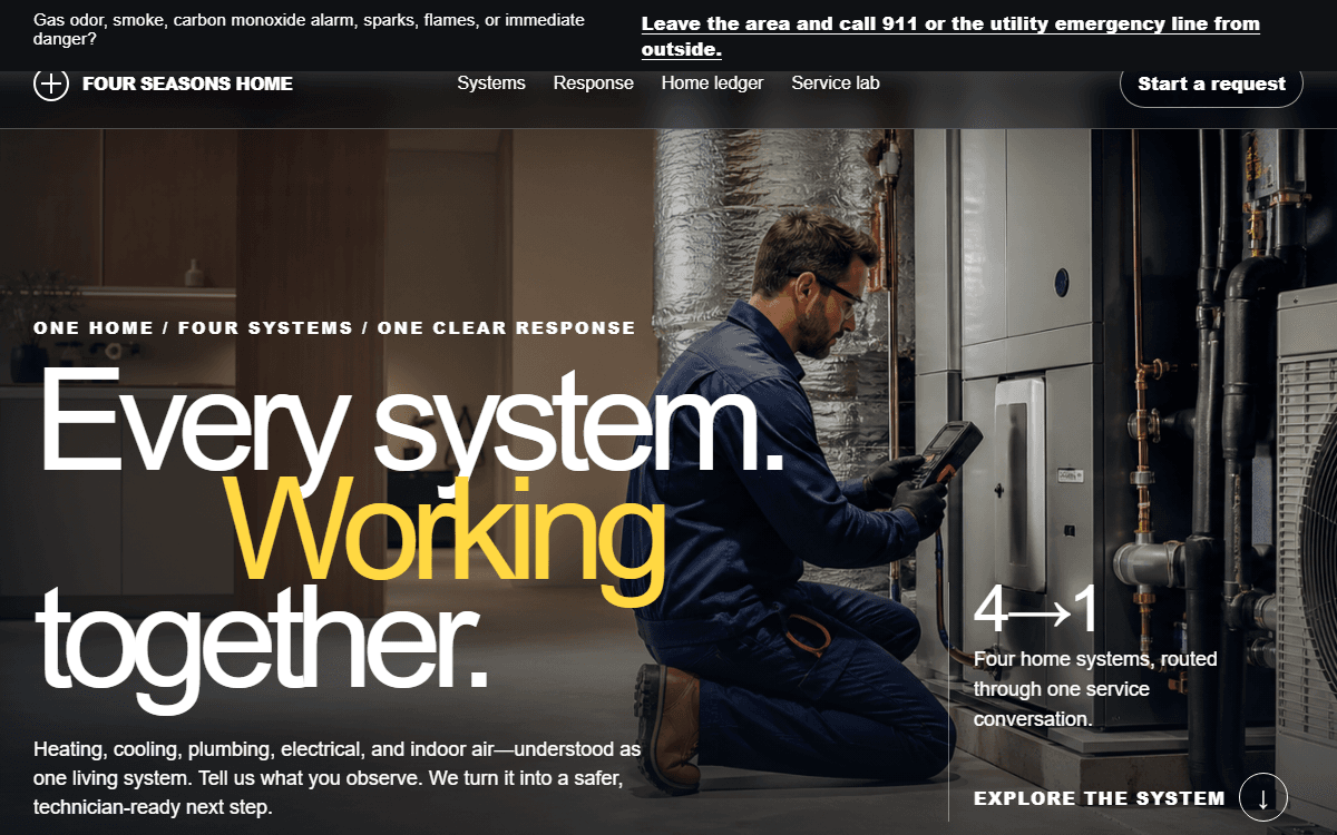 Four Seasons Home Systems demo site homepage