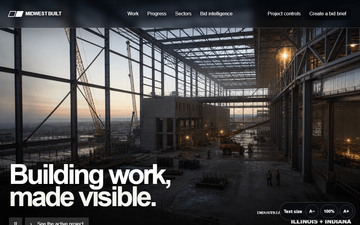 Midwest Built Commercial demo site homepage
